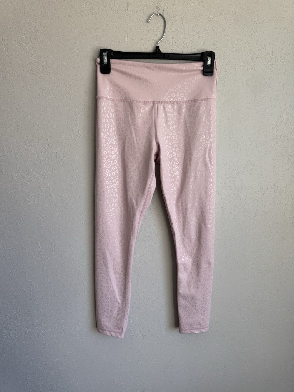 Zyia Active Pink Reflective Leopard Print High Rise Skinny Yoga Leggings Women 4